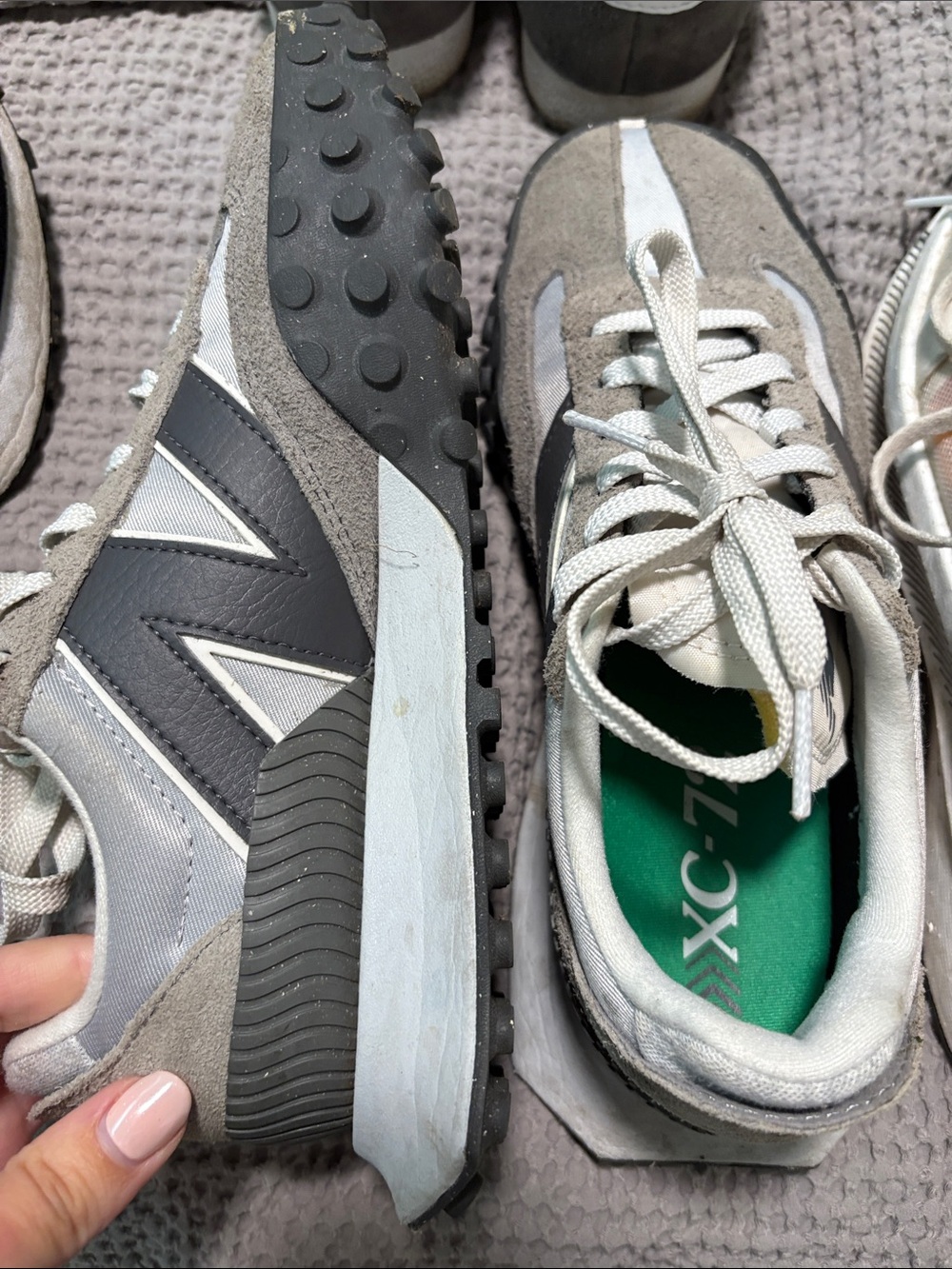 New Balance Men's Grey Suede & Mesh Athletic Sneakers